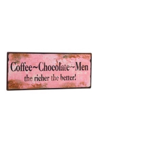 Metal skilt 31x13cm Coffee - Chocolate - Men - The Richer The Better